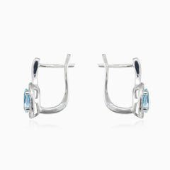Aquamarine gold diamond earrings