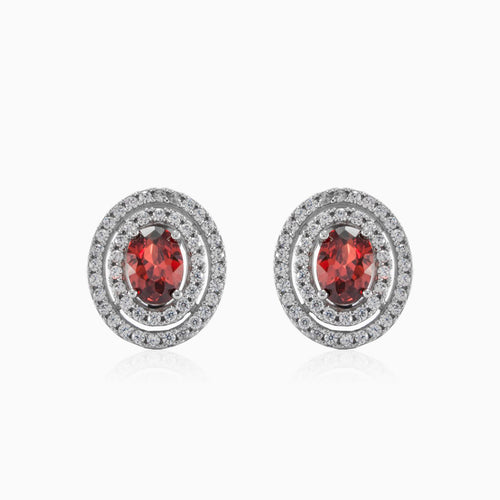 Oval garnet earrings