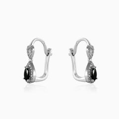 Teardrop onyx earrings