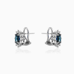 Classic sapphire & diamond earrings