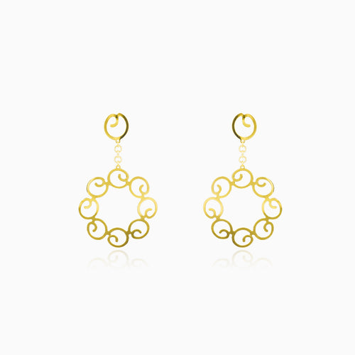 Dangling circles gold earrings