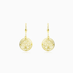 Tree of life gold earrings