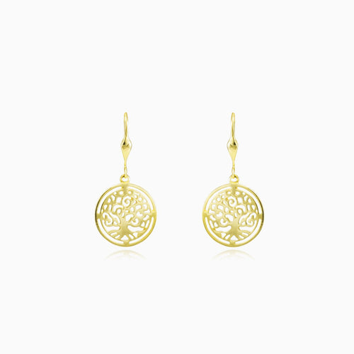 Tree of life gold earrings