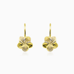 Gold flower earrings