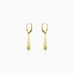 Dangling two-color gold earrings
