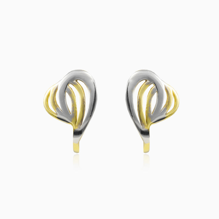 Abstract lines gold earrings