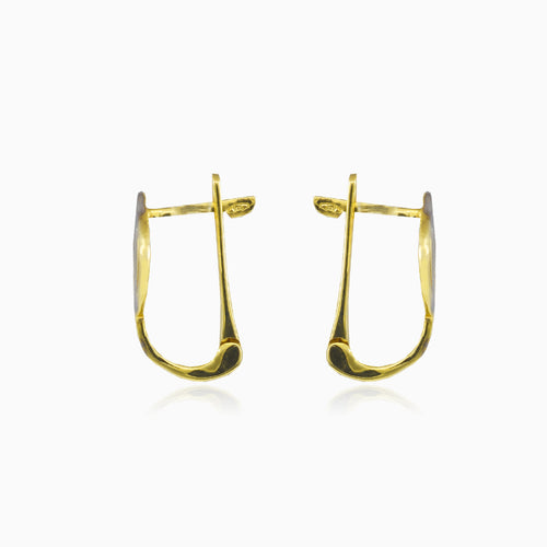 Abstract lines gold earrings