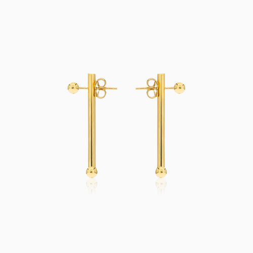 Long gold bar earrings