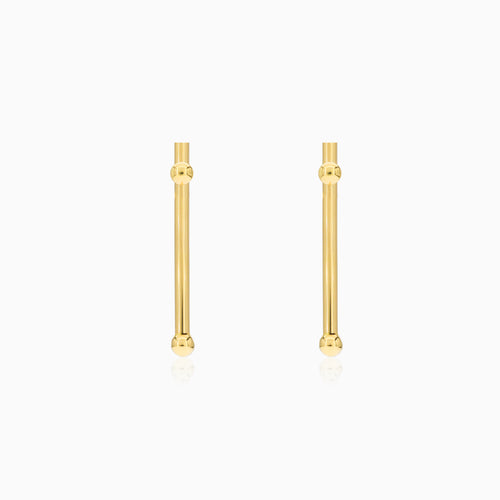 Long gold bar earrings