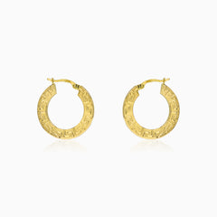 Gold greek hoop earrings