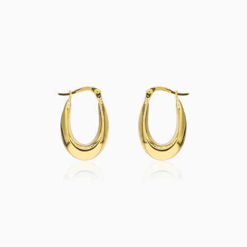 Drop gold hoop earrings