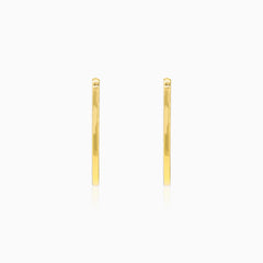 Rectacgle gold hoop earrings