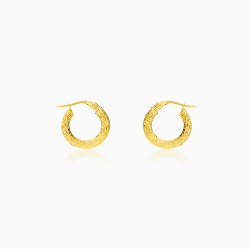 Small gold greek hoop earrings