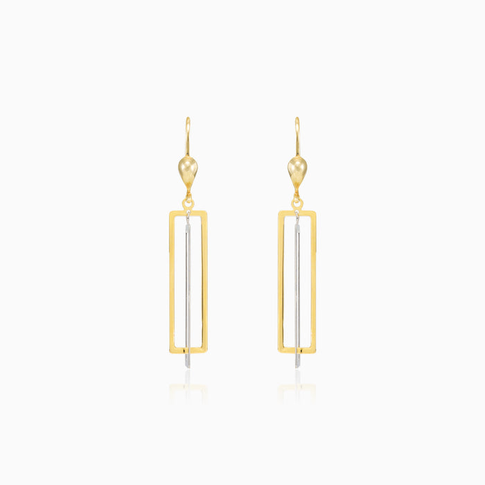 Long rectangle dangling earrings
