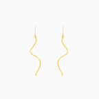 Spiral yellow gold dangling earrings