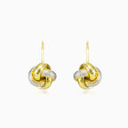 Unique knotted drop gold earrings
