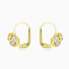 Unique knotted drop gold earrings