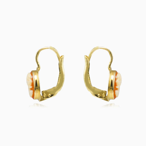 Gold cameo earrings