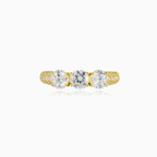 Trilogy cubic zirconia gold ring