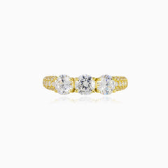 Trilogy cubic zirconia gold ring
