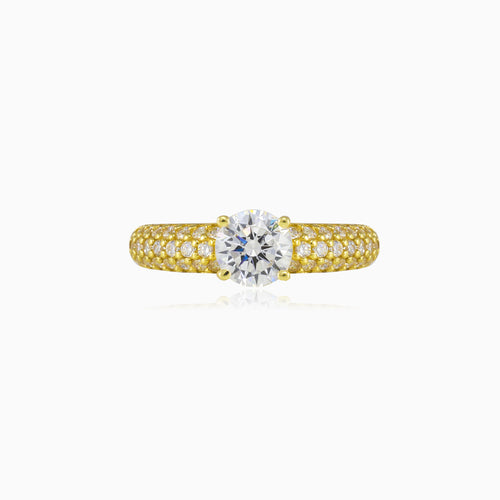 Accent pave gold ring