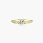 Classic accent four-prong gold ring