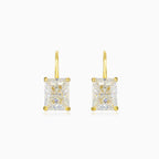 Radiant cubic zirconia gold earrings