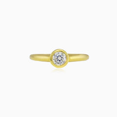 Classic bezel set yellow gold ring