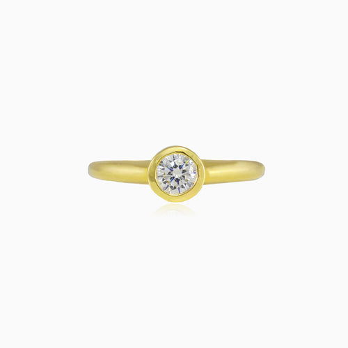 Classic bezel set yellow gold ring