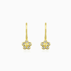 Petite gold flower earrings
