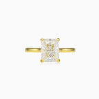 Radiant cubic zirconia gold ring
