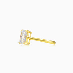 Radiant cubic zirconia gold ring