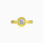 Bezel gold cubic zirconia ring