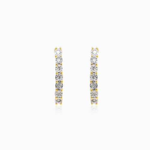 One line diamond earrings