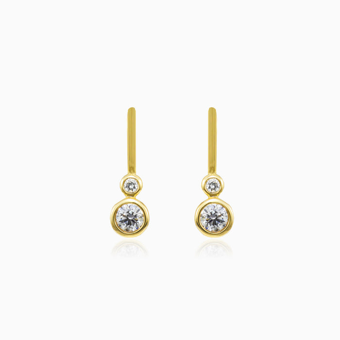 Pendientes de oro con diamantes en engaste bisel
