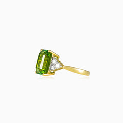 Zelený turmalínový prsten