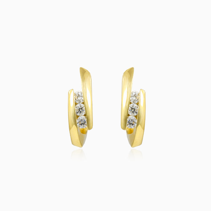 Boucles d’oreilles serties en canal avec diamants