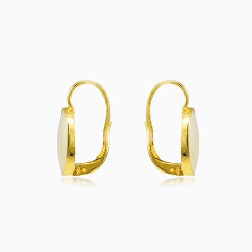 Oval nacre gold earrings