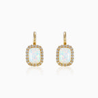 Rectangle opal earrings
