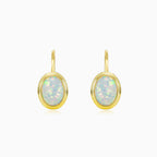 Classic white opal earrings