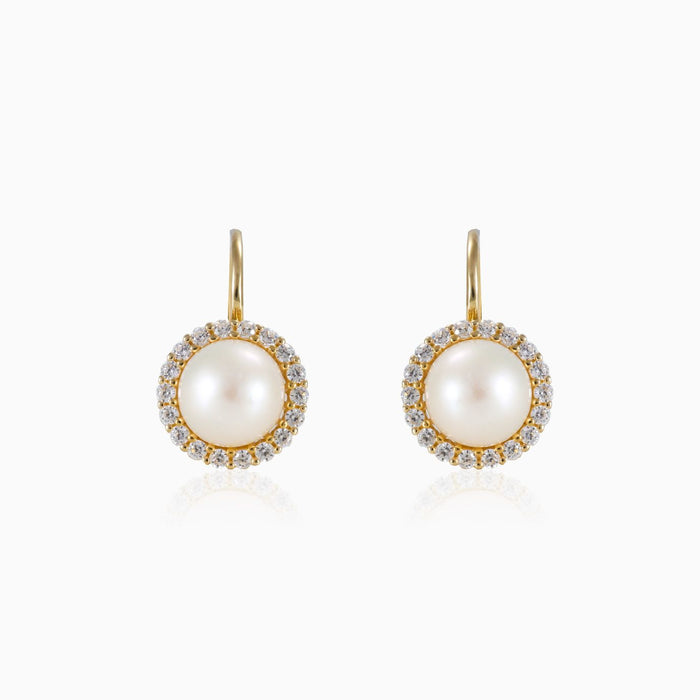 Pendientes de perla con halo