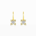 Five cubic zirconia gold earrings