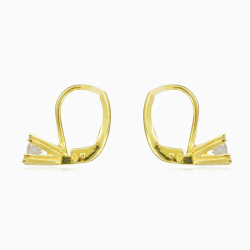 Five cubic zirconia gold earrings
