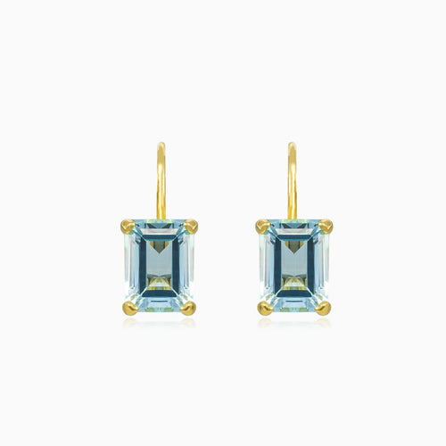 Blue topaz gold earrings