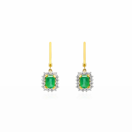 Royal emerald diamond earrings