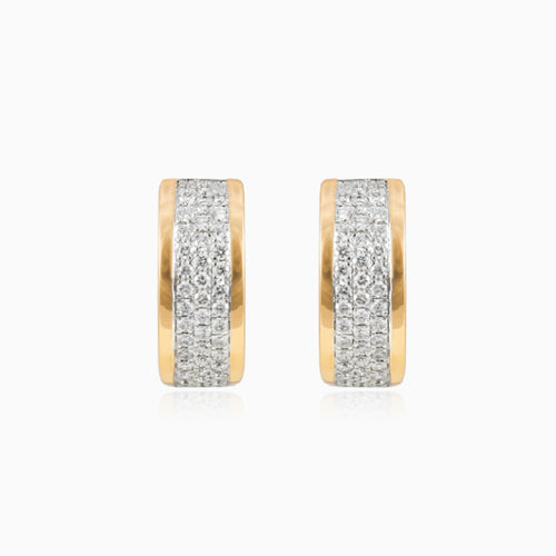 Rose gold pave diamond earrings