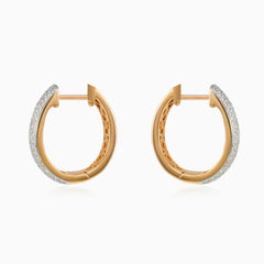 Pave rose gold diamond earrings