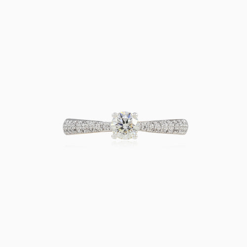 Pave diamond engagement ring