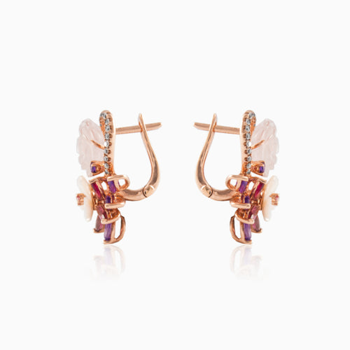 Rose flower earrings