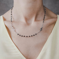 Onyx rosary necklace